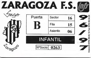Abono Zaragoza Fútbol Sala 1996/1997