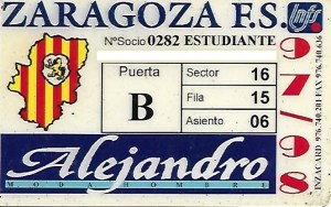 Abono Zaragoza Fútbol Sala 1997/1998