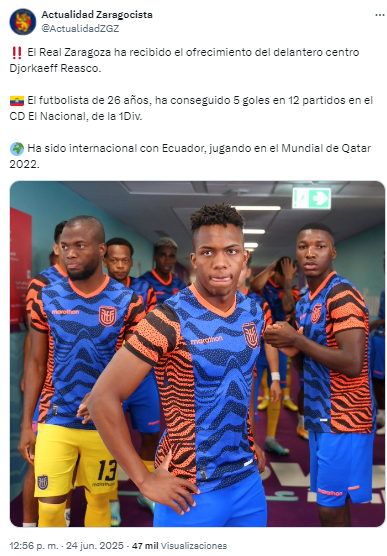 Djorkaeff Reasco opción para reforzar la delantera del Real Zaragoza