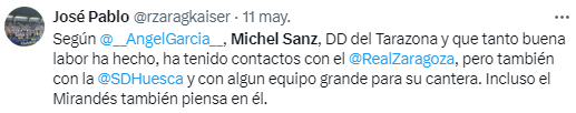 Michel Sanz se suma a los candidatos para ser director deportivo del Real Zaragoza