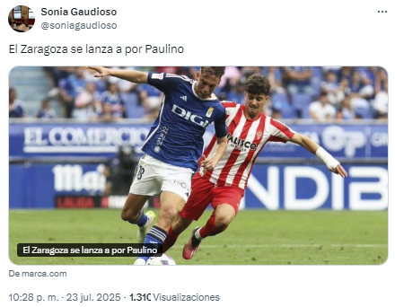 Paulino de la Fuente puede reforzar al Real Zaragoza. El extremo llegaría procedente del Real Oviedo