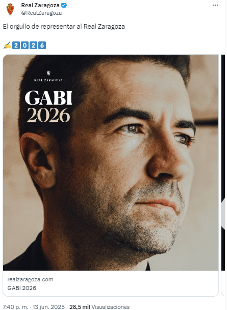 Gabi renueva con el Real Zaragoza hasta 2026