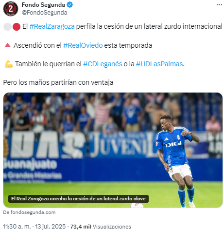 Rahim Alhassane, lateral izquierdo del Real Oviedo, puede reforzar al Real Zaragoza