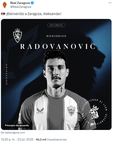 Radovanovic, nuevo jugador del Real Zaragoza