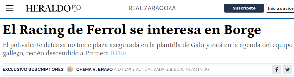 Andrés Borge podría salir al Racing de Ferrol