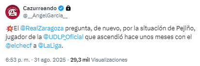 Pejiño, posible refuerzo del Real Zaragoza